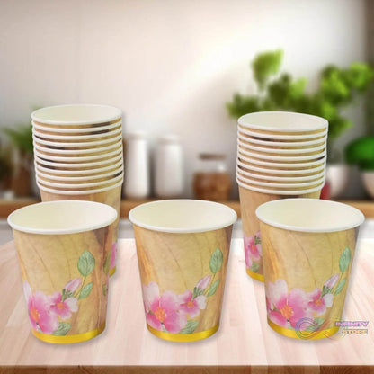 Disposable Paper Cups, Disposable Tea, Coffee Cups (24 Pcs Set / Mix Color & Design) - infinityexculsivestore.com