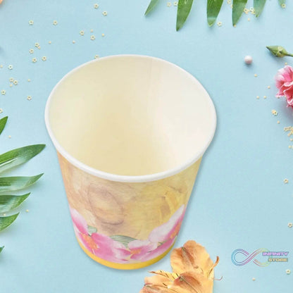 Disposable Paper Cups, Disposable Tea, Coffee Cups (24 Pcs Set / Mix Color & Design) - infinityexculsivestore.com