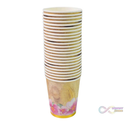 Disposable Paper Cups, Disposable Tea, Coffee Cups (24 Pcs Set / Mix Color & Design) - infinityexculsivestore.com