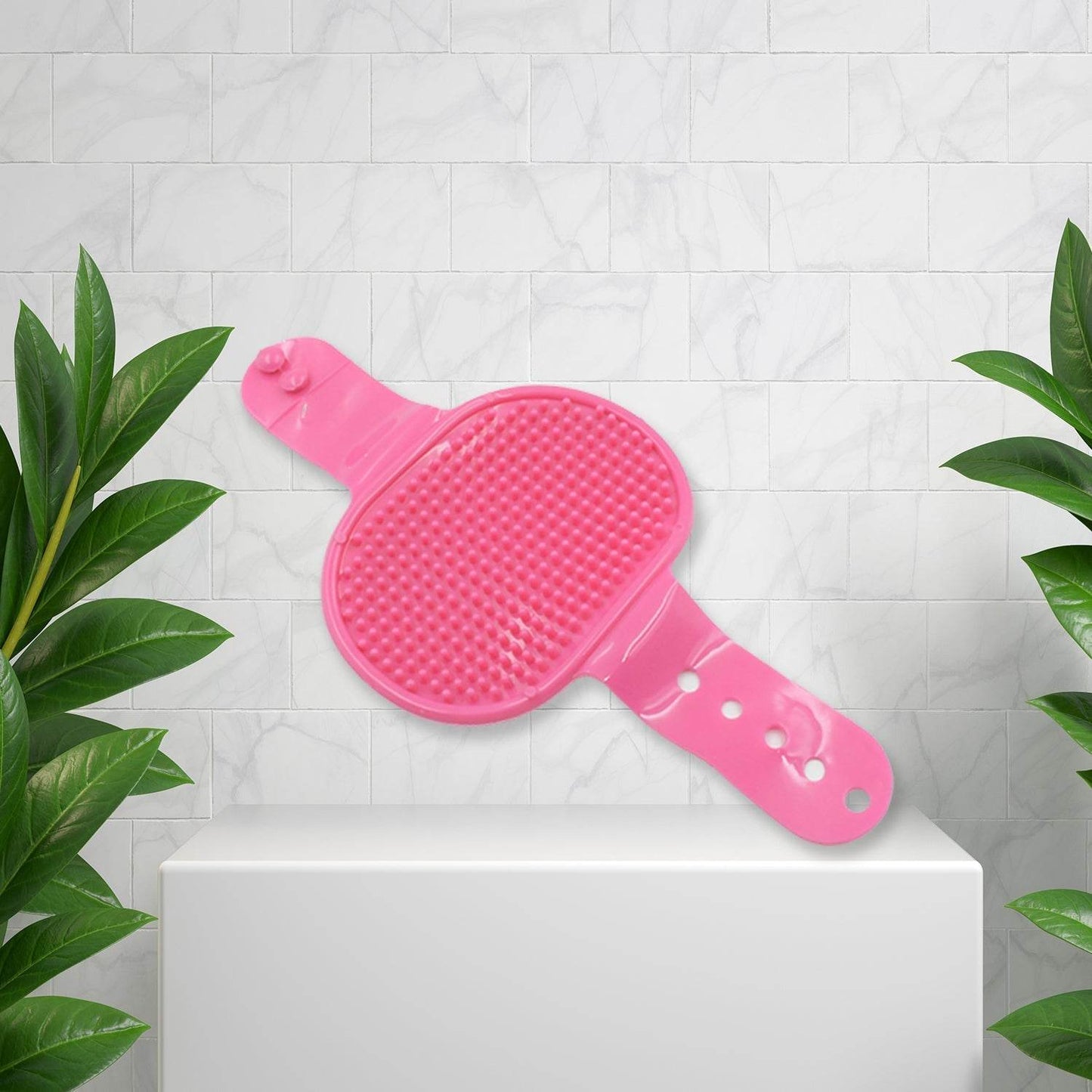 Dog Bath Brush Dog Grooming Brush, Pet Shampoo Bath Brush Soothing Massage Rubber Comb with Adjustable Ring Handle for Long Short Haired Dogs (1 Pc) - infinityexculsivestore.com