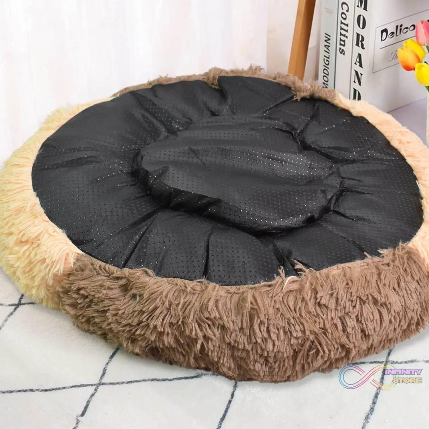 Dog Bed, Cat Bed, Bottom Calming Donut Dog Bed (1 Pc) - infinityexculsivestore.com