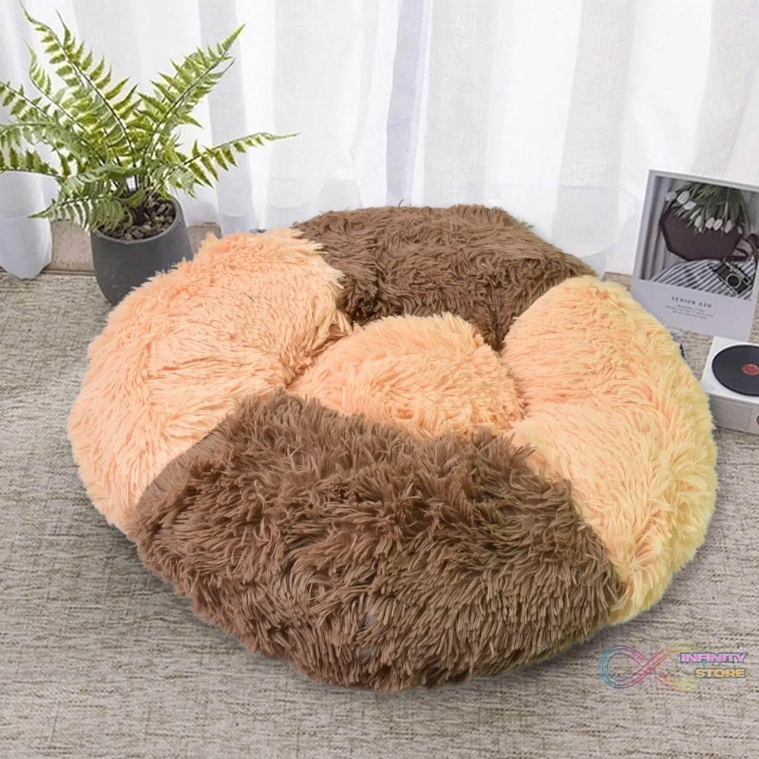 Dog Bed, Cat Bed, Bottom Calming Donut Dog Bed (1 Pc) - infinityexculsivestore.com