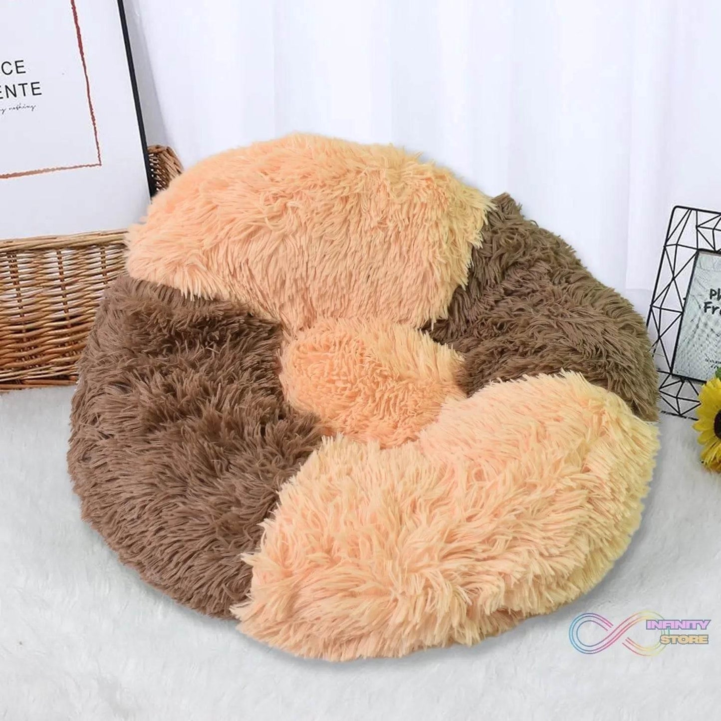 Dog Bed, Cat Bed, Bottom Calming Donut Dog Bed (1 Pc) - infinityexculsivestore.com