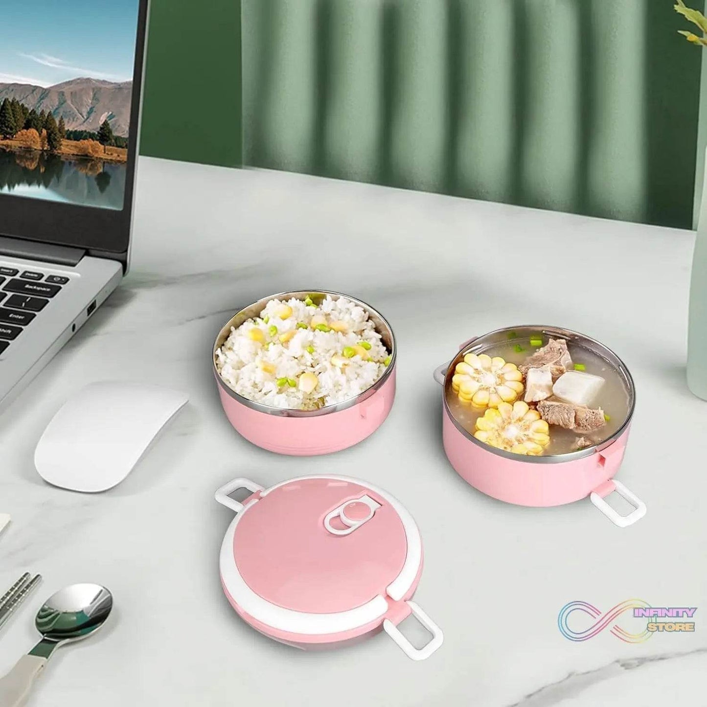 Doraemon 2layer Lunch Box Steel High Quality 2 Layer Tiffin Box For Home , Office & School Use - infinityexculsivestore.com