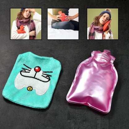 Doremon Cartoon Small Hot Water Bag with Cover for Pain Relief - infinityexculsivestore.com