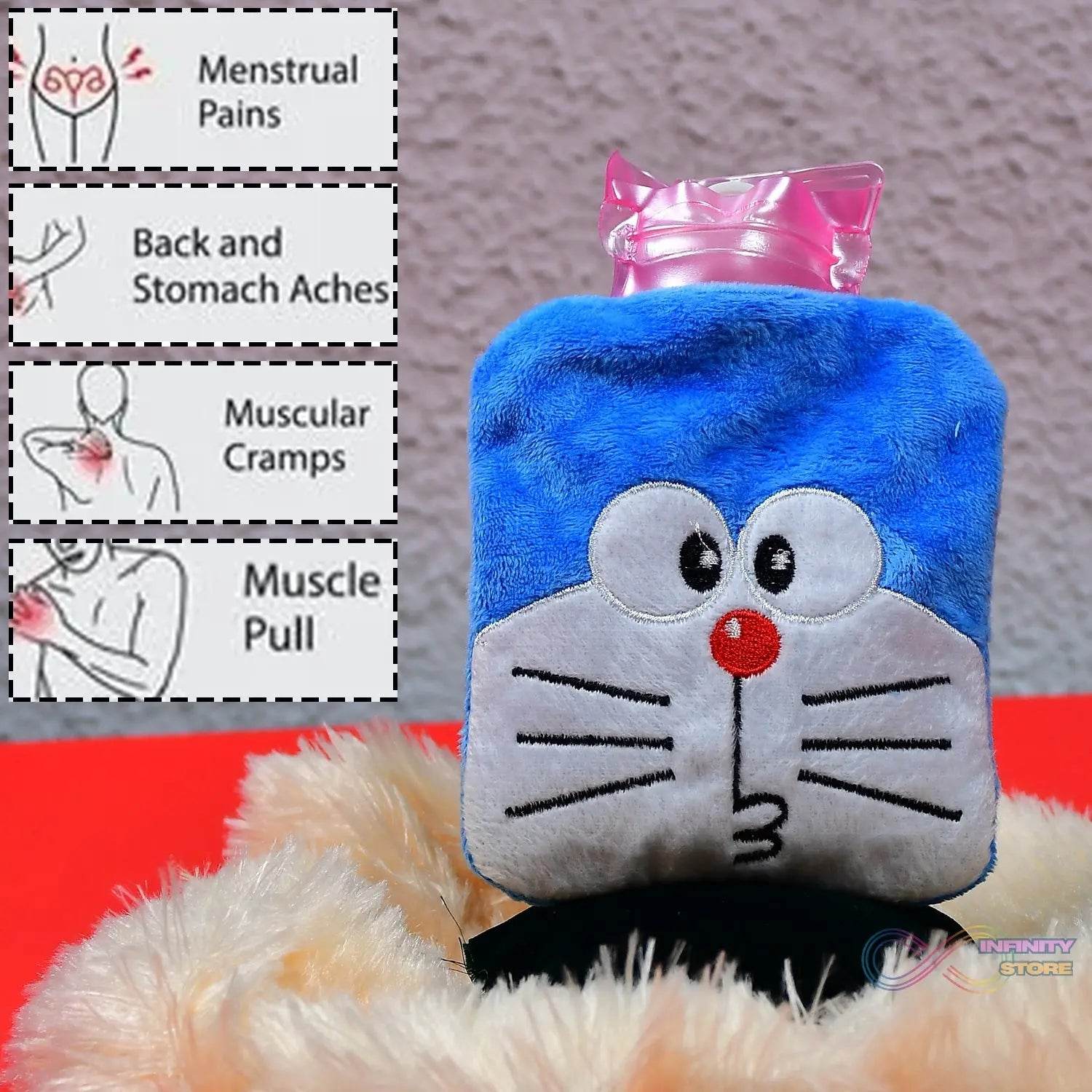 Doremon small Hot Water Bag with Cover for Pain Relief, Neck, Shoulder Pain and Hand, Feet Warmer, Menstrual Cramps. - infinityexculsivestore.com