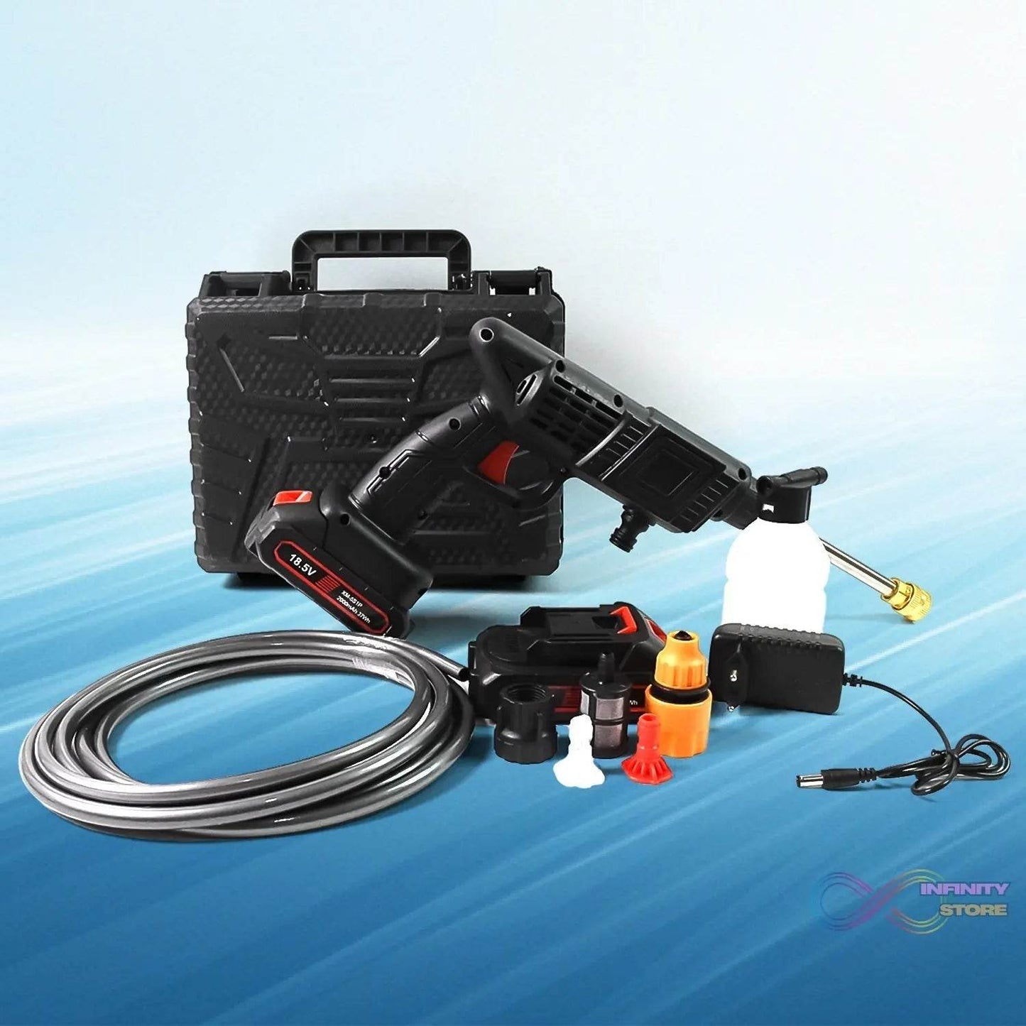 Double Battery 18.5V Rechargeable Electric, Car Washer Gun (1 Set) - infinityexculsivestore.com