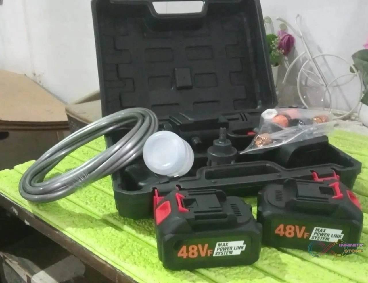 Double Battery 48V Rechargeable Electric, Car Washer Gun (1 Set) - infinityexculsivestore.com