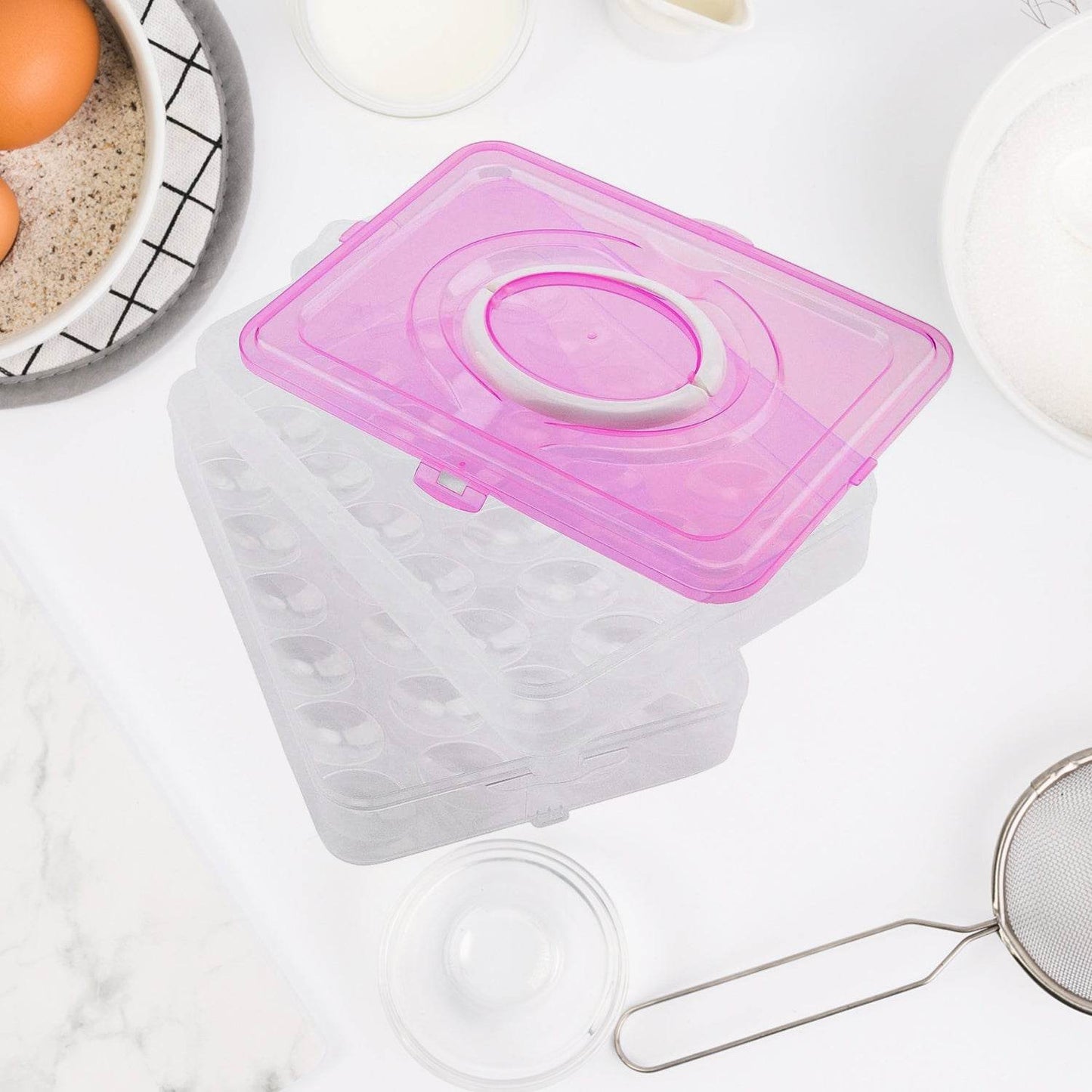 Double Layer 24 Grid Egg Storage Box for Egg Storage Container - infinityexculsivestore.com