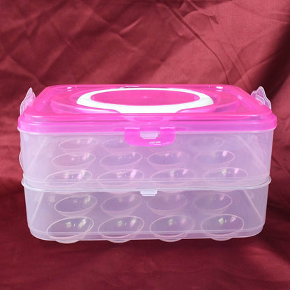 Double Layer 24 Grid Egg Storage Box for Egg Storage Container - infinityexculsivestore.com