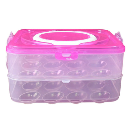Double Layer 24 Grid Egg Storage Box for Egg Storage Container - infinityexculsivestore.com