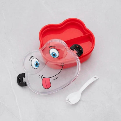 Double Layer Froggy Shape Lunch Box with Spoon (1 Pc / Mix Color) - infinityexculsivestore.com