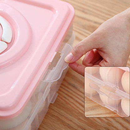 Double Layer Premium 48 Grid Egg Storage Box for Egg Storage Container - infinityexculsivestore.com