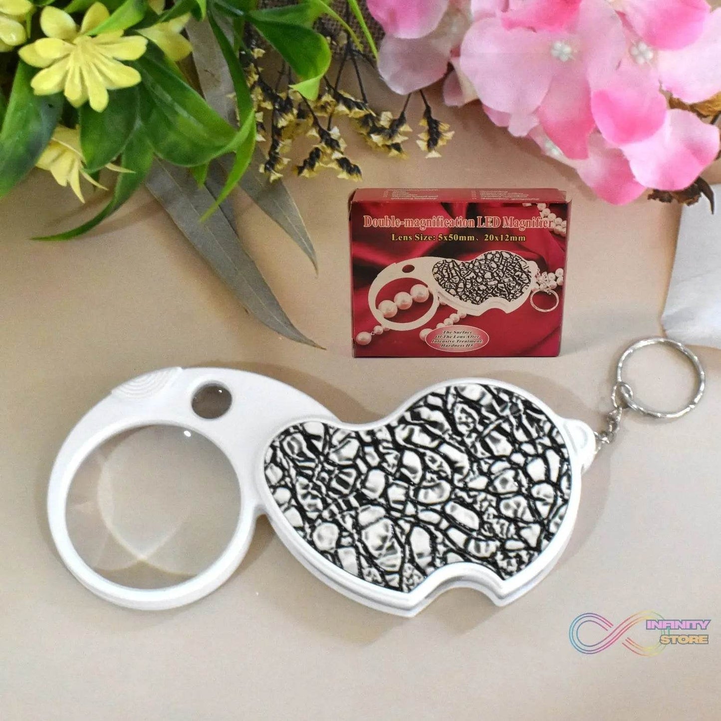 Double-Magnification Led Magnifiers Light Folding Keychain magnifier(1 Pc / Mix Color) - infinityexculsivestore.com