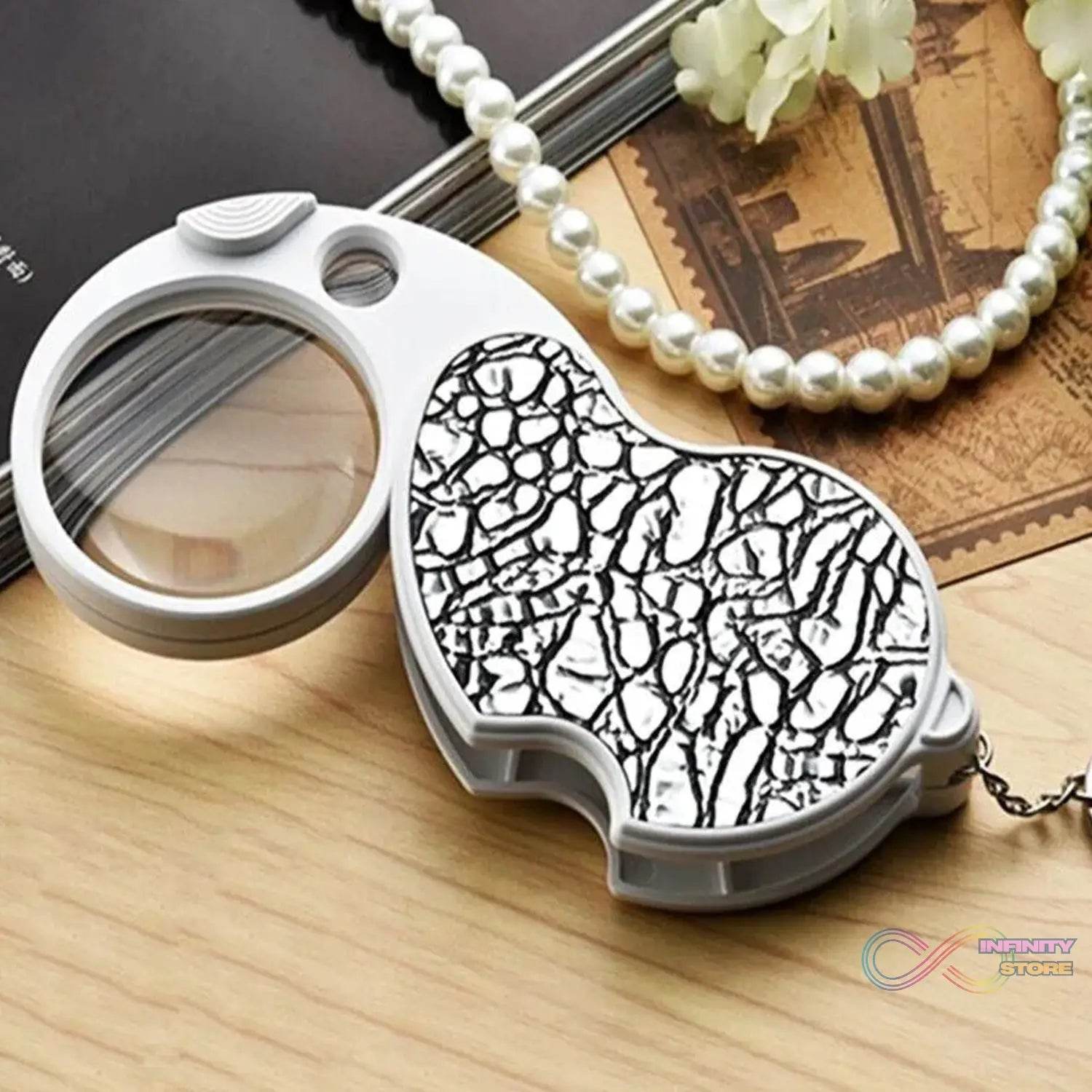 Double-Magnification Led Magnifiers Light Folding Keychain magnifier(1 Pc / Mix Color) - infinityexculsivestore.com