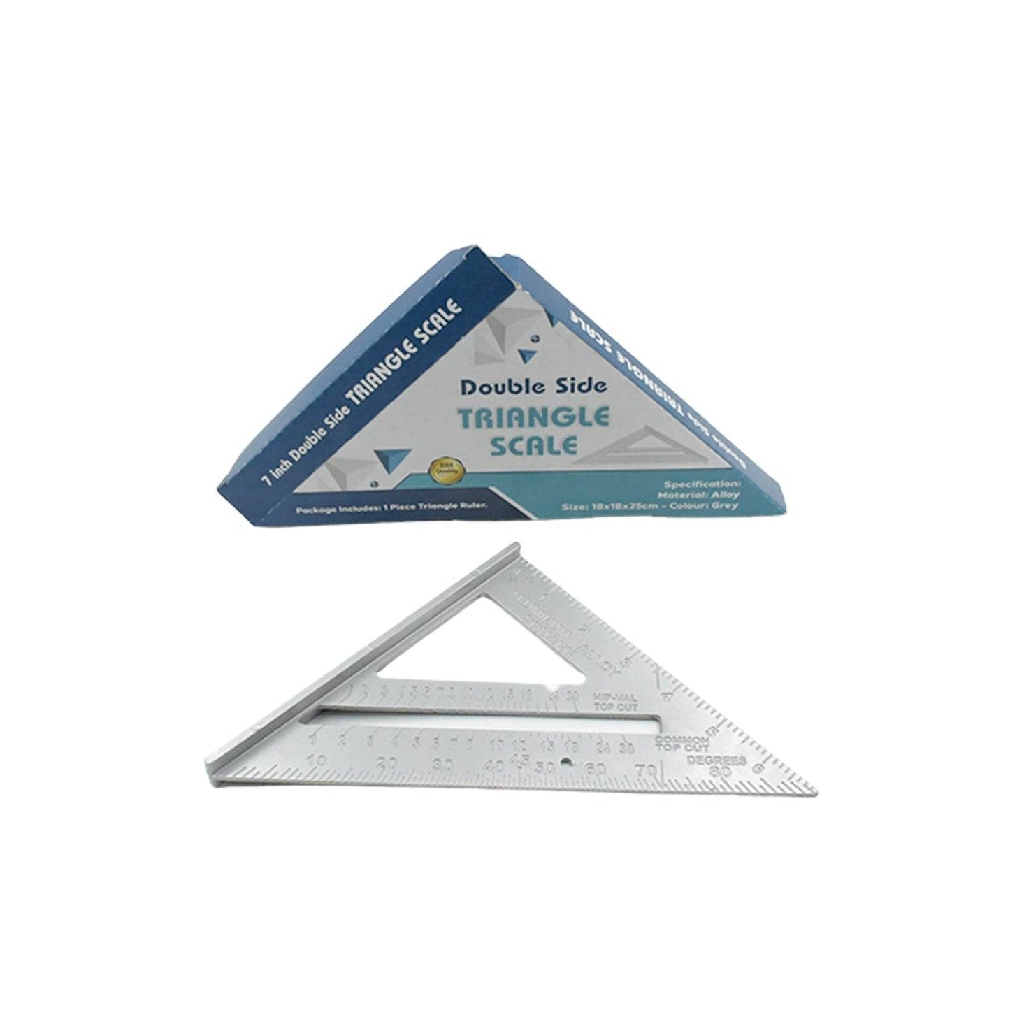 Double Side Scale Triangle Measurement Hand Tool, 45 Degree Triangle Ruler, Home for Industry, Aluminum Alloy Rafter Square 7-Inch Length - infinityexculsivestore.com