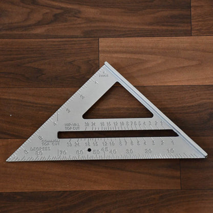 Double Side Scale Triangle Measurement Hand Tool, 45 Degree Triangle Ruler, Home for Industry, Aluminum Alloy Rafter Square 7-Inch Length - infinityexculsivestore.com