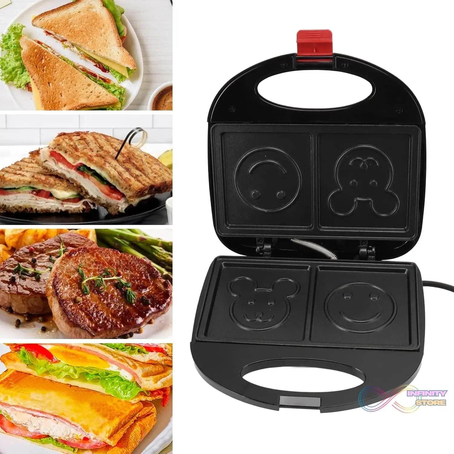 Double Sided Heating 750W Electric Sandwich Maker (1 Pc) - infinityexculsivestore.com