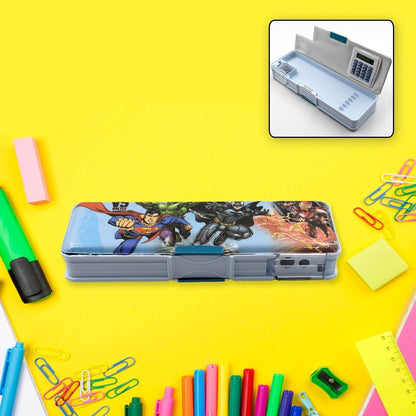 Double Sided Magnetic Geometry Box, Pencil Box with Calculator and Sharpener for Boys Art Plastic Pencil Box for Girls and Boys - infinityexculsivestore.com