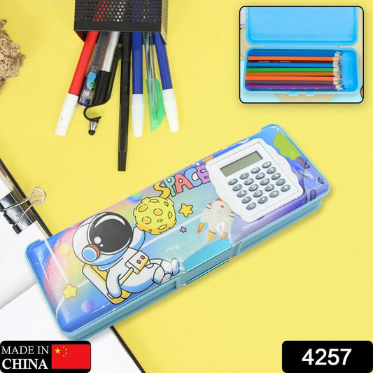 Double Sided Magnetic Geometry Box, Pencil Box with Calculator for Boys Art Plastic Pencil Box for Girls and Boys - infinityexculsivestore.com