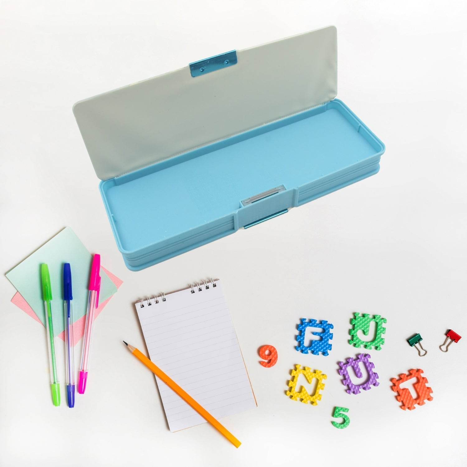 Double Sided Magnetic Geometry Box, Pencil Box with Calculator for Boys Art Plastic Pencil Box for Girls and Boys - infinityexculsivestore.com