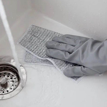 Double-Sided Multipurpose Microfiber Cloths, Stainless Steel Scrubber, Non-Scratch Wire cloth, (1 Pc / 20 x 20 Cm) - infinityexculsivestore.com