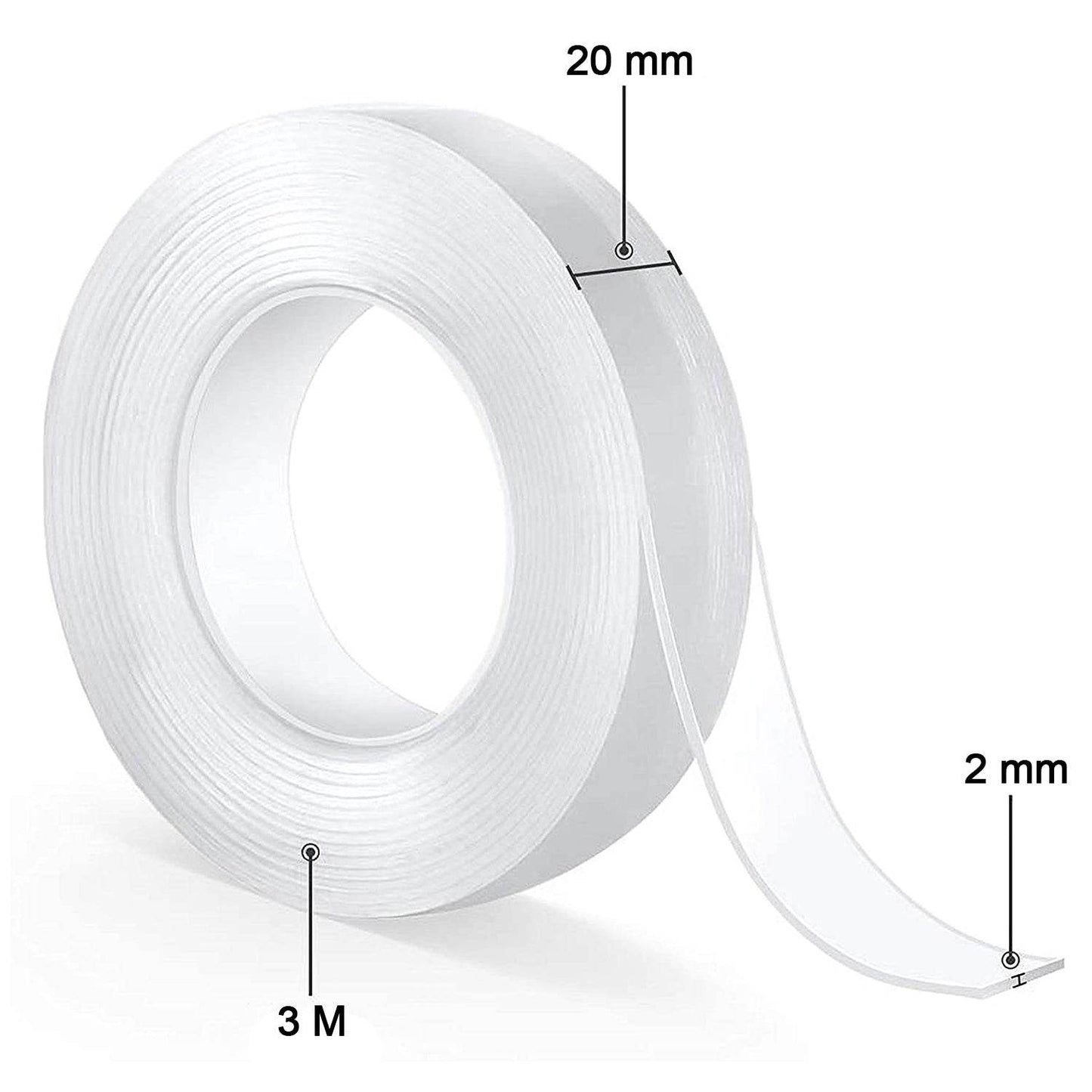 Double Sided Nano Adhesive Tape, 3 meter Size (20mm Width X 2mm Thickness) - infinityexculsivestore.com