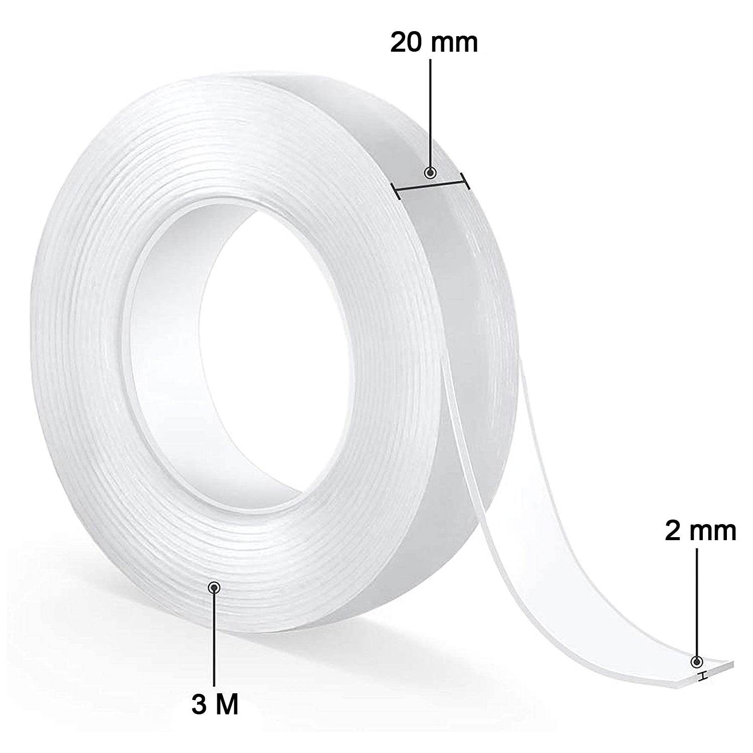 Double Sided Nano Adhesive Tape, 3 meter Size (20mm Width X 2mm Thickness) - infinityexculsivestore.com