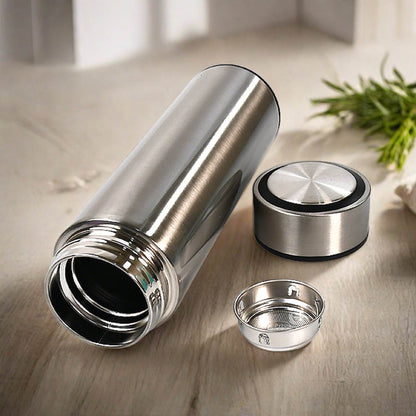 Double Stainless Steel Wall Smart Flask Vacuum Insulated Water Bottle | Perfect for Hot and Cold Drinks | for Campaign Travelling (450ml Approx) (Mix Color / Mix Design)) - infinityexculsivestore.com