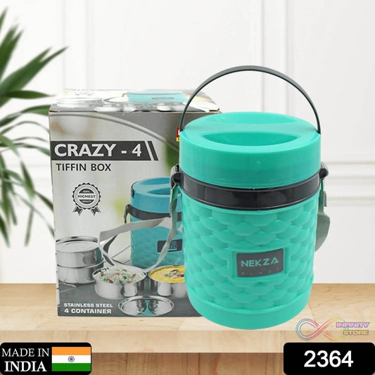 Double Wall Insulated Tiffin with Handle (1 Pc): Stackable, Hot Food Container - infinityexculsivestore.com