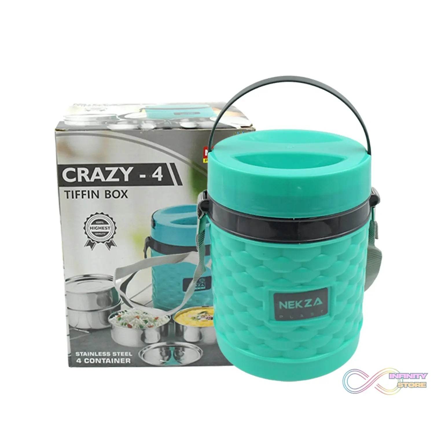 Double Wall Insulated Tiffin with Handle (1 Pc): Stackable, Hot Food Container - infinityexculsivestore.com