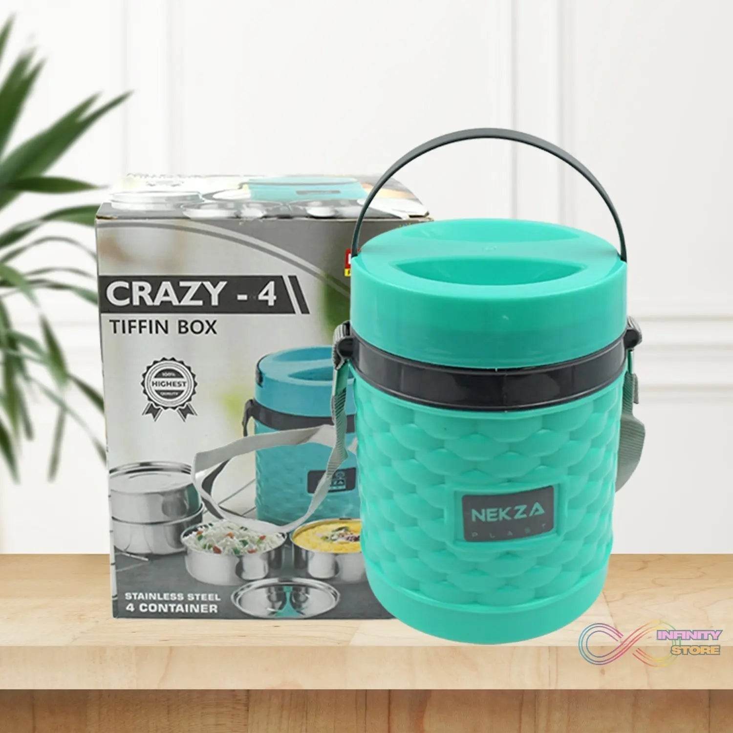 Double Wall Insulated Tiffin with Handle (1 Pc): Stackable, Hot Food Container - infinityexculsivestore.com