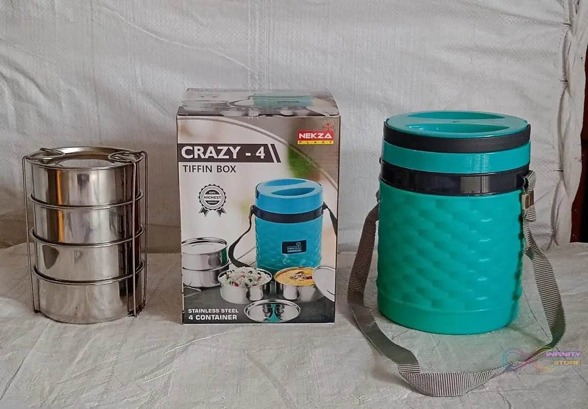 Double Wall Insulated Tiffin with Handle (1 Pc): Stackable, Hot Food Container - infinityexculsivestore.com