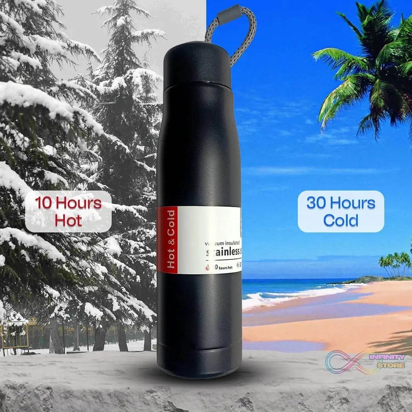 Double Wall Vacuum Insulated Water Bottle (550 ML) - infinityexculsivestore.com