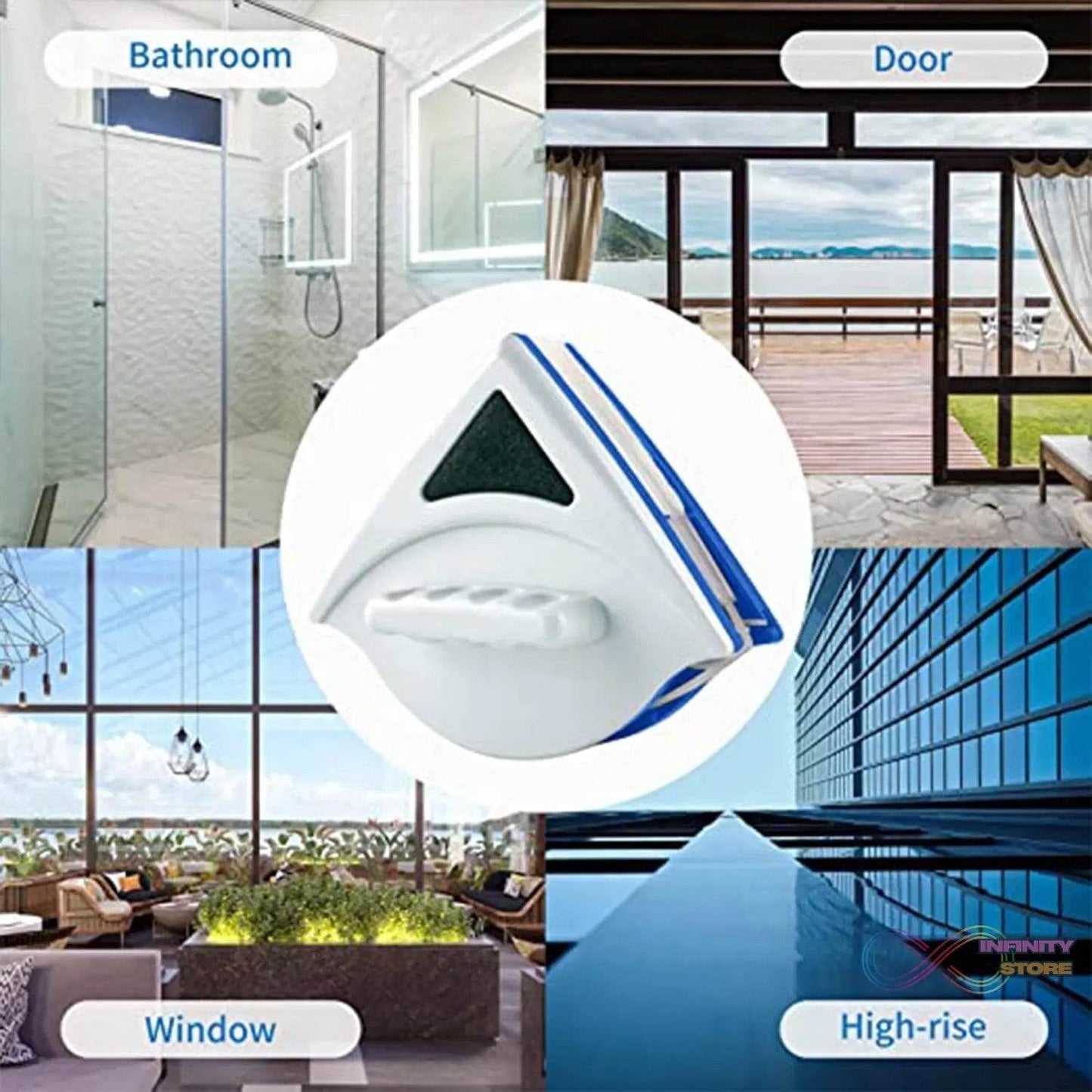 Double face glass cleaner Window Squeegee, Magnetic Window Washing Equipment. - infinityexculsivestore.com