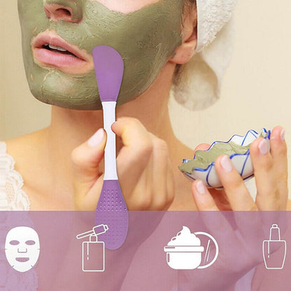 Double-headed Silicone Mask Brush Face Cleansing and Applying Mud Mask Beauty Salon Special Brush Smear Tool Facial Scrub Silicone Wash Scrubber Face Tools (1 Pc) - infinityexculsivestore.com