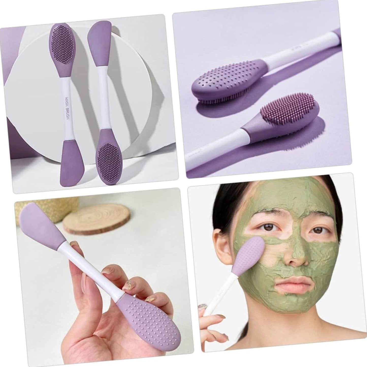 Double-headed Silicone Mask Brush Face Cleansing and Applying Mud Mask Beauty Salon Special Brush Smear Tool Facial Scrub Silicone Wash Scrubber Face Tools (1 Pc) - infinityexculsivestore.com