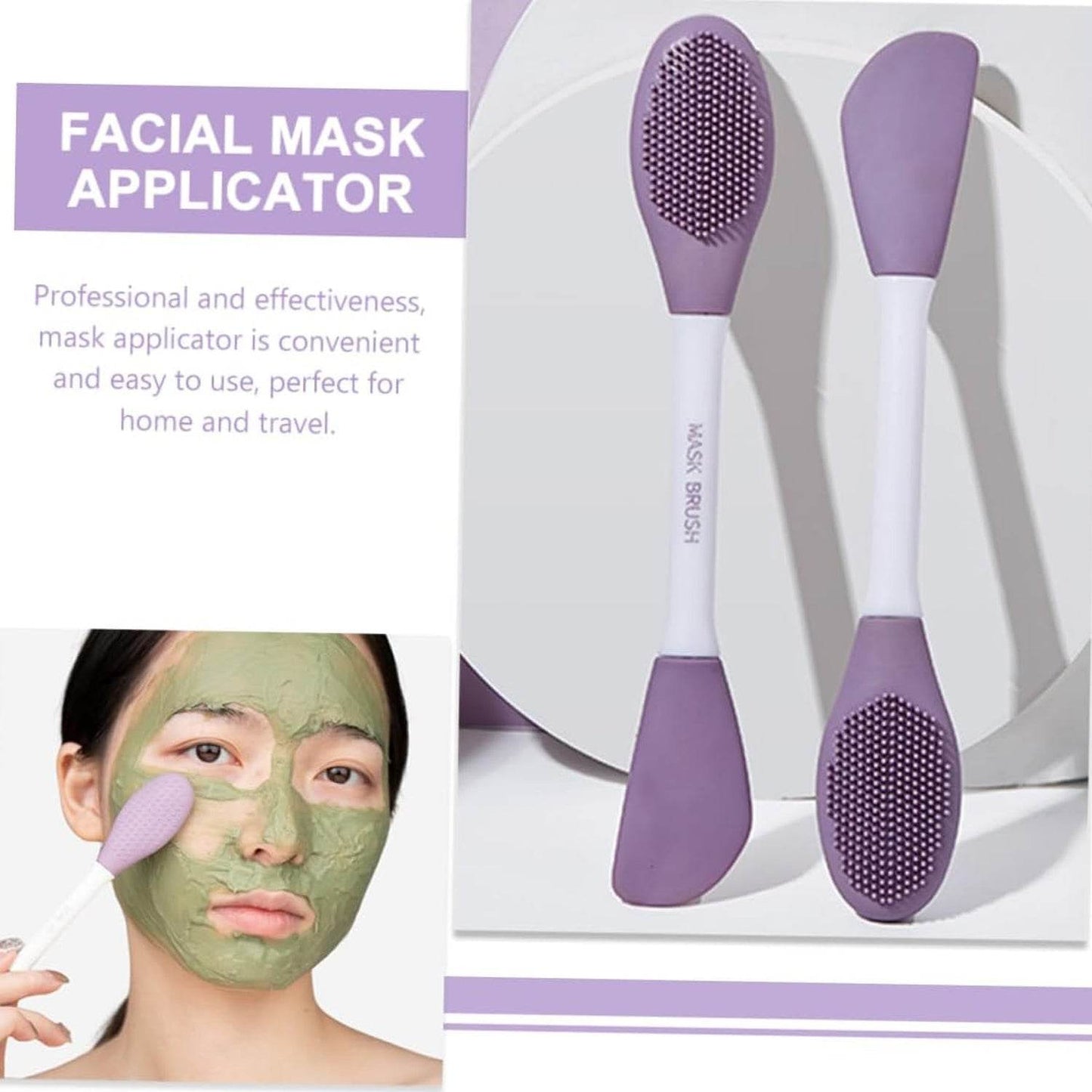 Double-headed Silicone Mask Brush Face Cleansing and Applying Mud Mask Beauty Salon Special Brush Smear Tool Facial Scrub Silicone Wash Scrubber Face Tools (1 Pc) - infinityexculsivestore.com