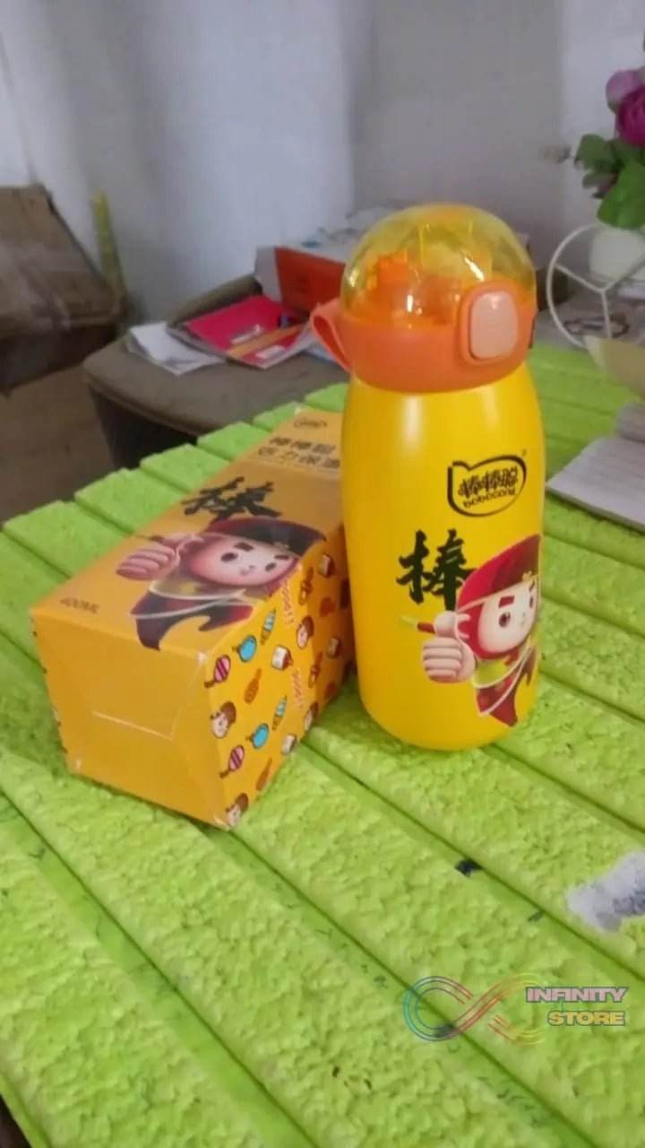 Double walled Stainless Steel Water Bottle & push button Open (400 ML) - infinityexculsivestore.com