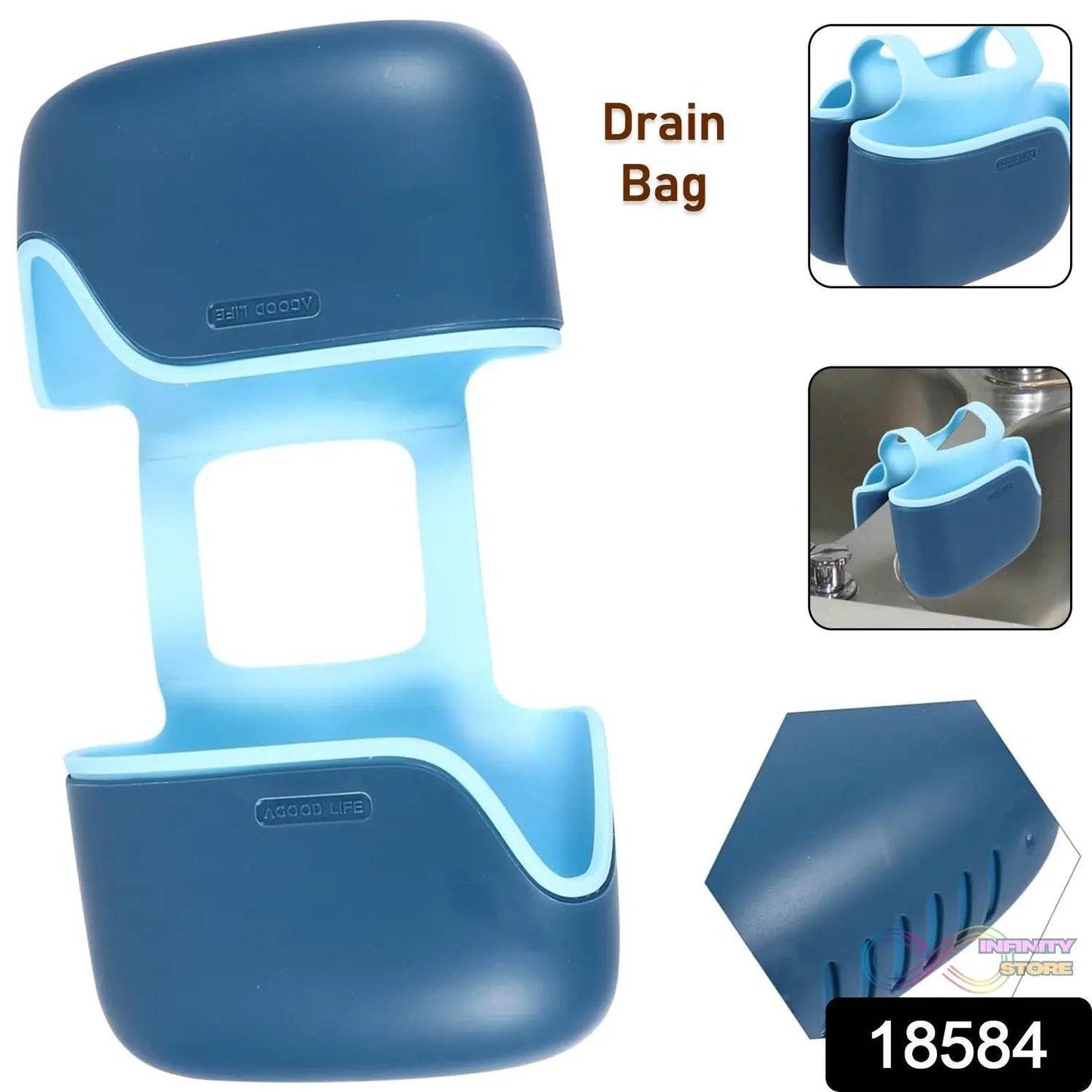 Drain Bag Draining Bracket Sponge Storage Rack Plastic Storage Holder (1 Pc) - infinityexculsivestore.com