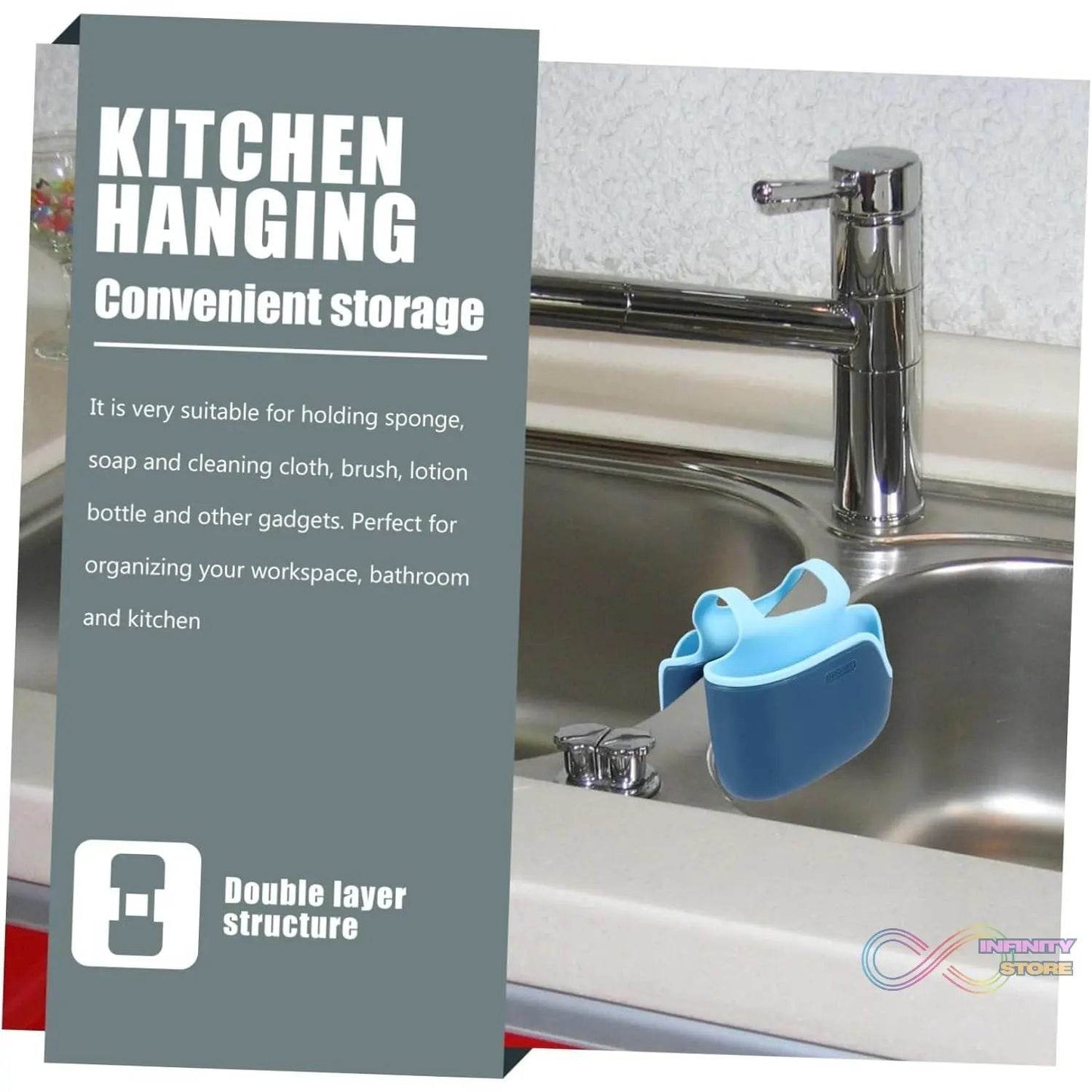 Drain Bag Draining Bracket Sponge Storage Rack Plastic Storage Holder (1 Pc) - infinityexculsivestore.com