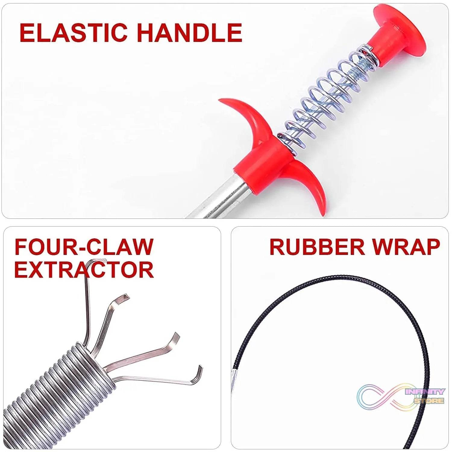 Drain Block Remover (90cm): Cleaning Tool for Pipes, Clogged Drains - infinityexculsivestore.com