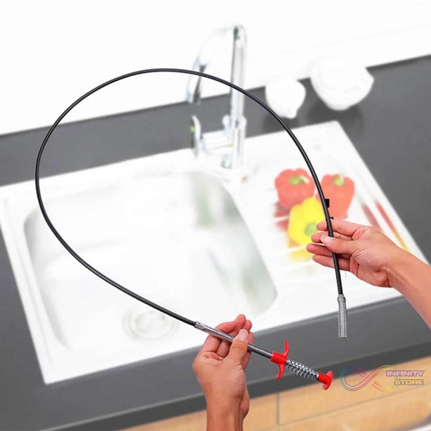 Drain Block Remover (90cm): Cleaning Tool for Pipes, Clogged Drains - infinityexculsivestore.com