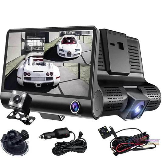 Dual Car DVR Dashboard Full HD Front and Rear Camera for Cars, Loop Recording, 4 HD Display, G-Sensor, Recording (1 Pc) - infinityexculsivestore.com