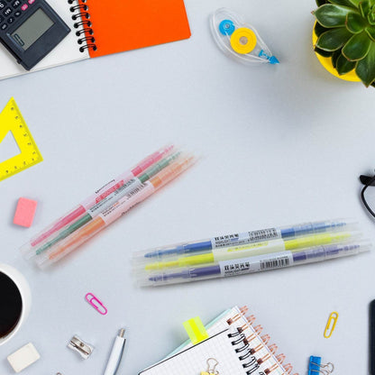 Dual-Headed Highlighter 6 Colors Double head Highlighter Pen, Perfect for Bible Study, Classroom and office for Children and Students (6 Pc Set) - infinityexculsivestore.com