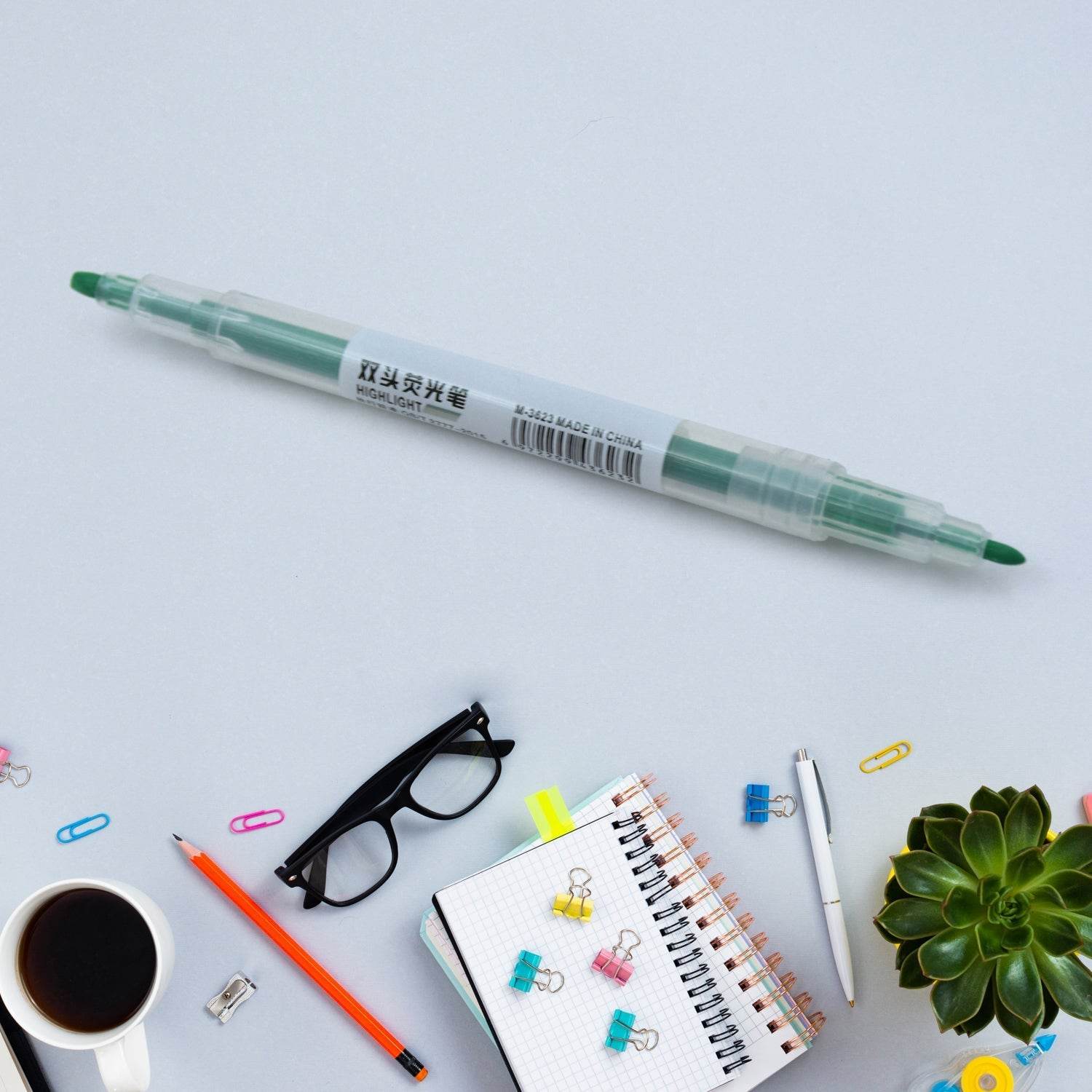 Dual-Headed Highlighter 6 Colors Double head Highlighter Pen, Perfect for Bible Study, Classroom and office for Children and Students (6 Pc Set) - infinityexculsivestore.com