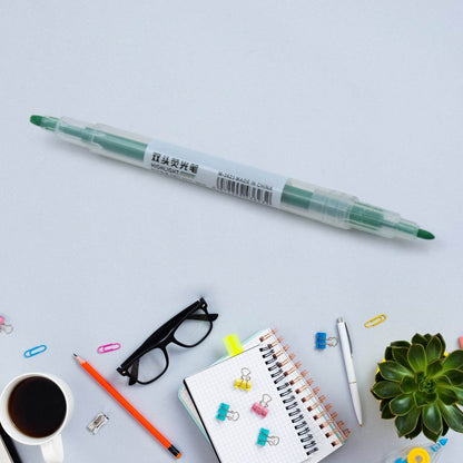 Dual-Headed Highlighter 6 Colors Double head Highlighter Pen, Perfect for Bible Study, Classroom and office for Children and Students (6 Pc Set) - infinityexculsivestore.com
