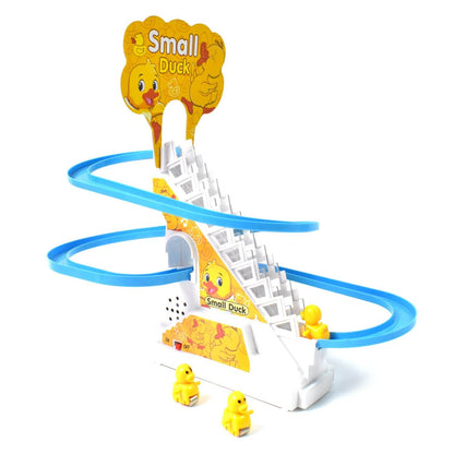 Duck Climb Stairs Toy Roller Coaster with Flashing Lights & Music (3 Ducks) - infinityexculsivestore.com
