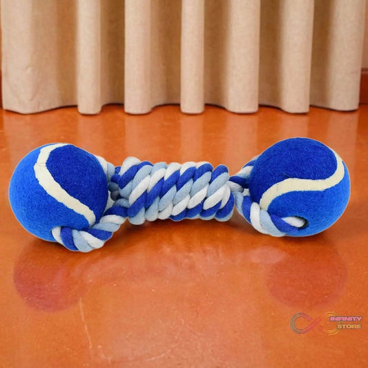 Durable Cotton Rope Dog Toy Two-Way Ball Design (1 Pc) - infinityexculsivestore.com