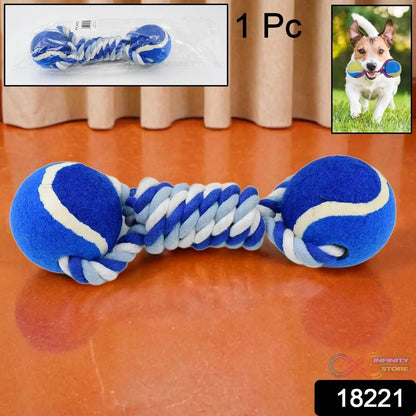 Durable Cotton Rope Dog Toy Two-Way Ball Design (1 Pc) - infinityexculsivestore.com